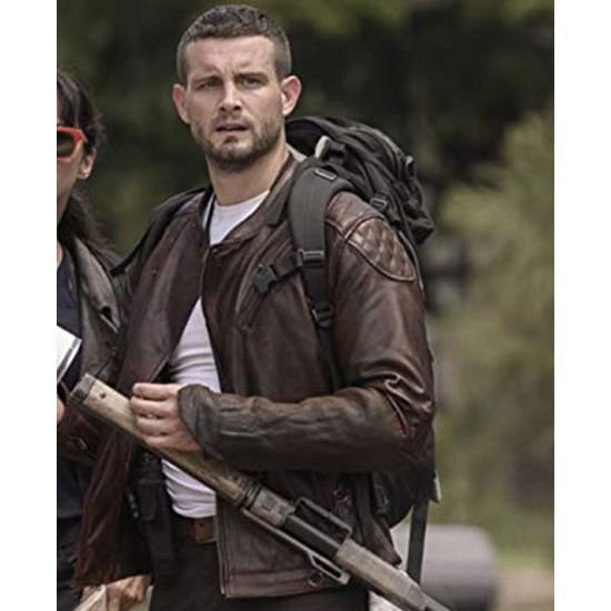 The Walking Dead Felix Carlucci Brown Biker Leather Jacket