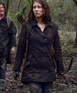 The Walking Dead S10 Lauren Cohan Brown Cotton Jacket 2