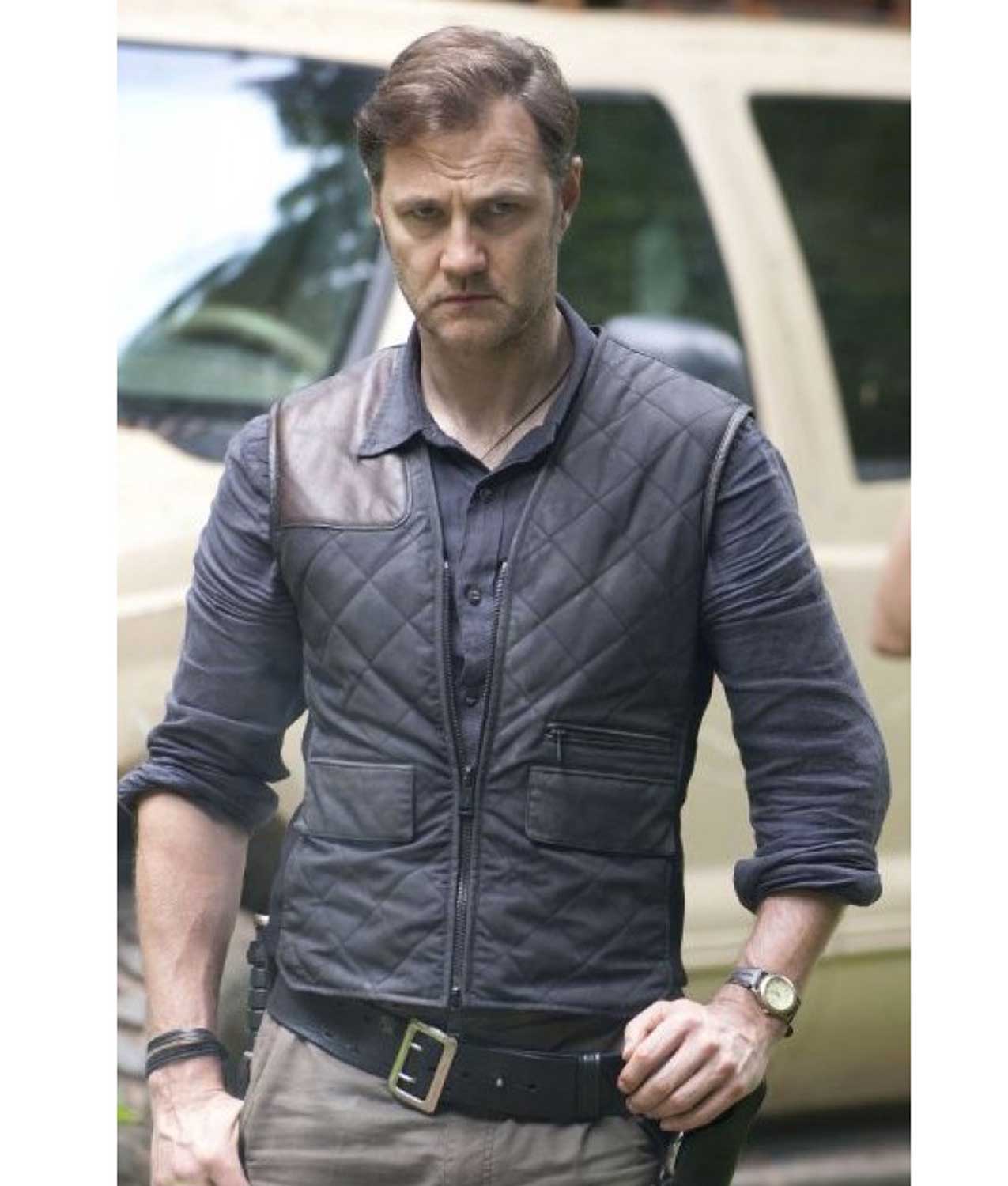 The Walking Dead The Governor Brown Satin Quilted Vest