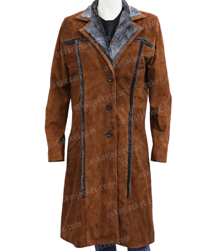 Yellowstone S02 Beth Dutton Leather Trench Coat Front