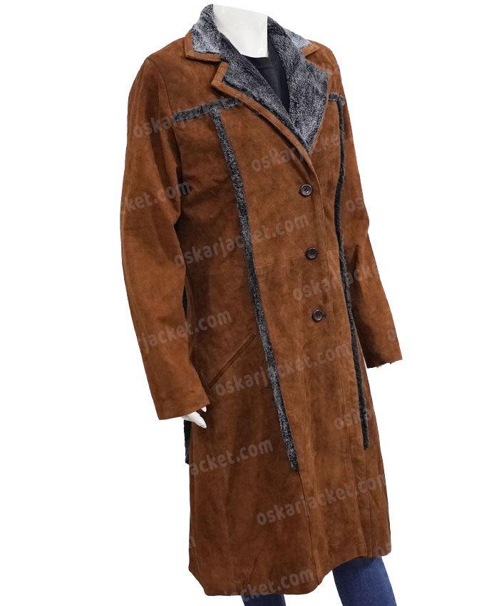 Yellowstone S02 Beth Dutton Leather Trench Coat Right