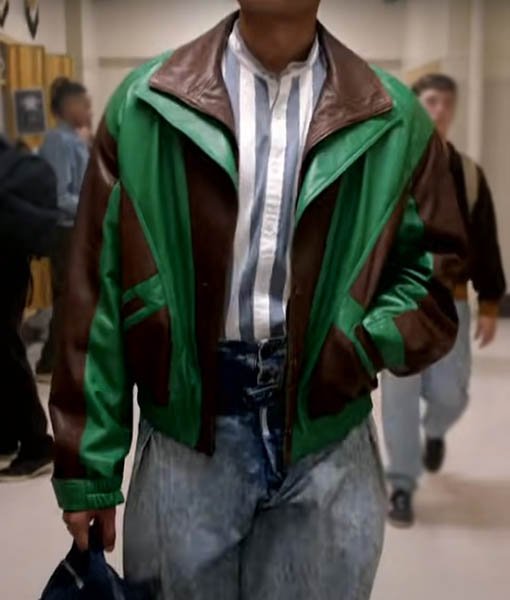 Young Rock Dwayne Johnson Two Tone Leather Jacket 2