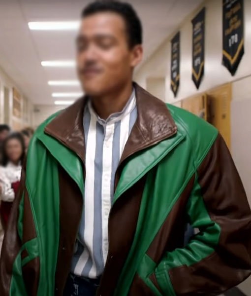 Young Rock Dwayne Johnson Two Tone Leather Jacket