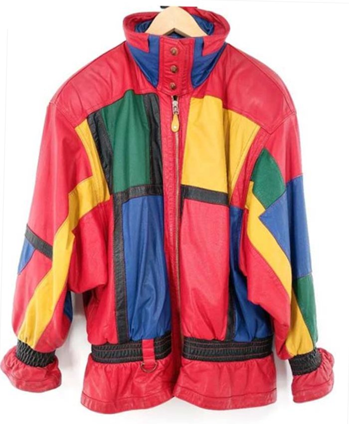 Young Rock Lexie Duncan Colorblock Leather Jacket Front