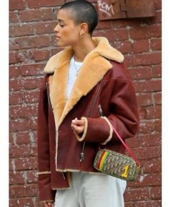 Gossip Girl Julien Calloway Brown Fur Leather Jacket 2