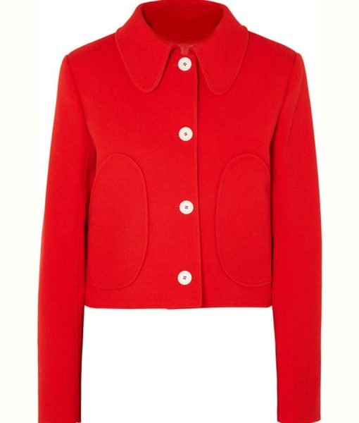 Killing Eve S03 Villanelle Red Cropped Wool Jacket Fornt