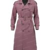 Killing Eve Villanelle Pink Double Breasted Cotton Trench Coat Front