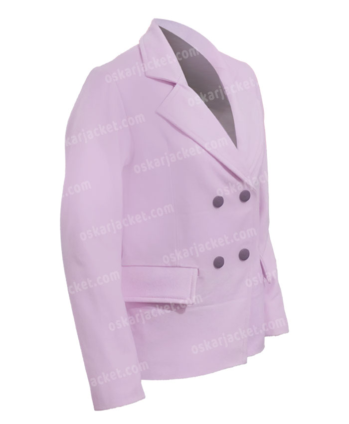 Melody Prescott Yellowstone Pink Wool Coat Side