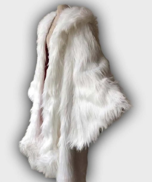 Once Upon a Time Cruella Deville Fur White Coat Side