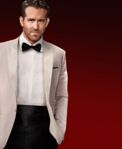 Red Notice Ryan Reynolds White Suiting Fabric Blazer 
