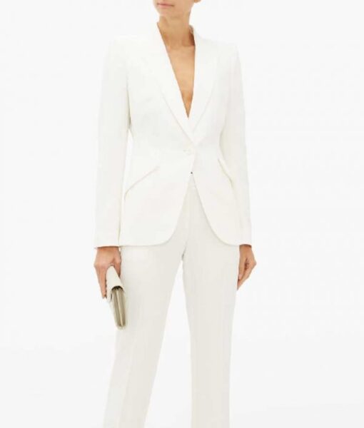 Teresa Mendoza Queen of the South White Suiting Fabric Blazer