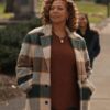The Equalizer Robin McCall Woolen Fabric Plaid Coat