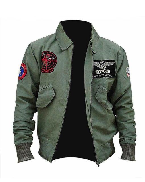 Top Gun Maverick Tom Cruise MA-1 Green Bomber Jacket