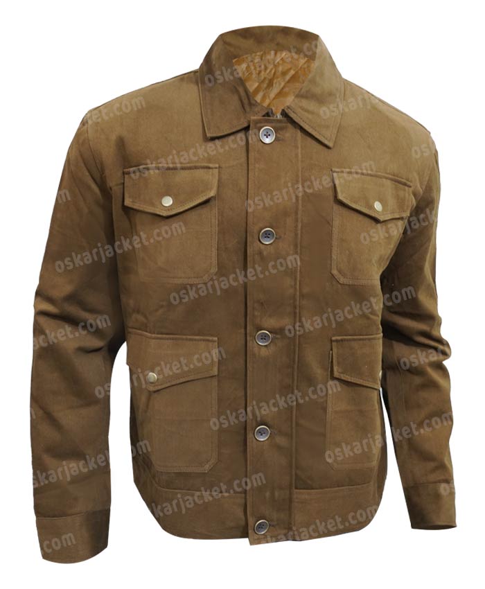 Yellowstone Kevin Costner Cotton Brown Jacket Front