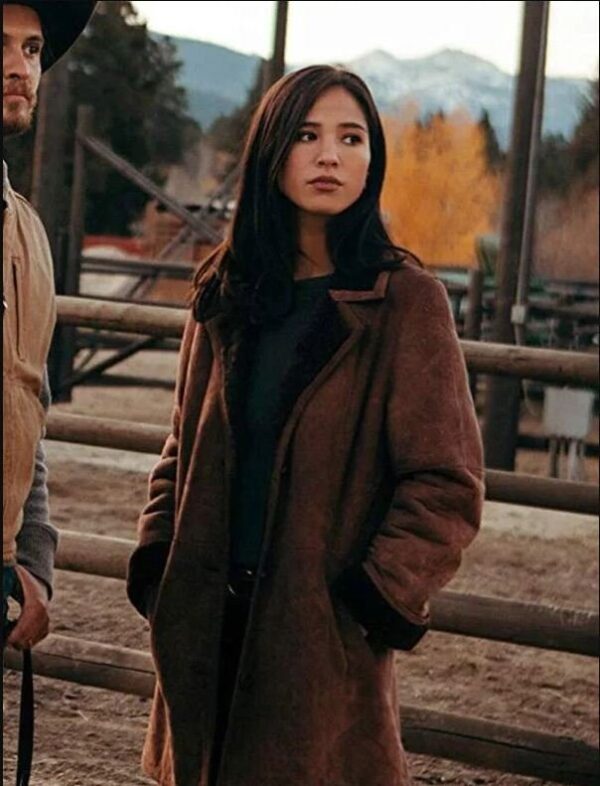 Yellowstone Monica Dutton Brown Suede Leather CoatYellowstone Monica Dutton Brown Suede Leather Coat