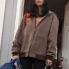 Yellowstone Monica Dutton Hooded Brown Bomber Jacket