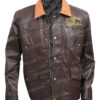 Yellowstone Ryan Brown Distressed Leather Jacket Front