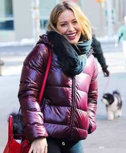 Younger Kelsey Peters Hooded Maroon Puffer Jacket 2