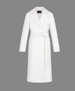 Younger S07 Hilary Duff White Wool Blend Coat Front
