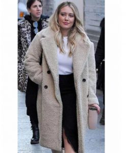 Younger S07 Kelsey Peters Sherpa Fabric Beige Coat 2