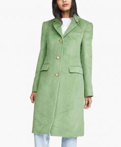 Younger S07 Sutton Foster Wool Blend Green Coat Front