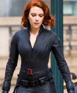 Avengers Age Of Ultron Black Widow Black Leather Jacket