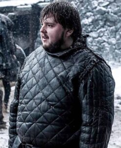 Game of Thrones John Bradley Black Quilted Leather Coat