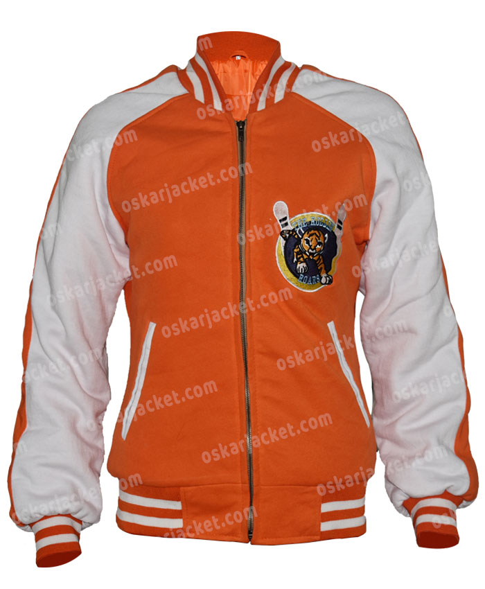 Gunpowder Milkshake Eva Orange & White Fleece Jacket Front