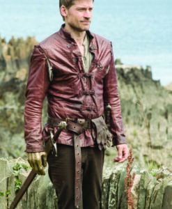 Jaime Lannister Game of Thrones Leather Belted Maroon Jacket