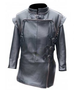 Kit Harington Game of Thrones Black Leather Jacket Front