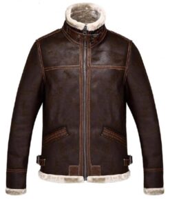 Resident Evil 4 Leon Kennedy Leather Shearling Jacket