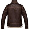 Resident Evil 4 Leon Kennedy Leather Shearling Jacket Back