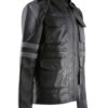 Resident Evil 6 Leon Kennedy Black PU Leather Jacket Side