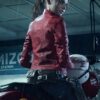 Resident Evil Infinite Darkness Claire Redfield Red Leather Jacket Back