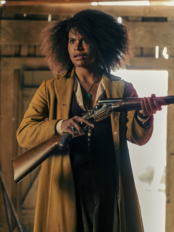 The Harder They Fall Zazie Beetz Brown Long Trench Coat