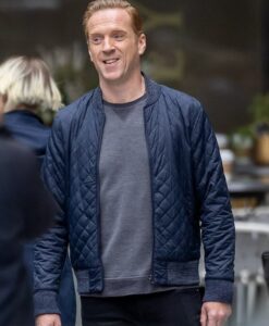 Billions Bobby Axelrod Quilted Parachute Blue Bomber Jacket Front
