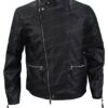Bobby Axelrod Billions Quilted Black Leather Jacket Front