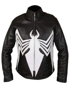 Edge of Venomverse Slim Fit Black Leather Jacket Front