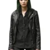 Emma Dumont The Gifted Black Leather Cropped Jacket