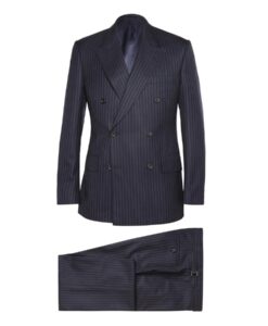 Kingsman The Golden Circle Eggsy Pinstripe Navy Blue Suit Front