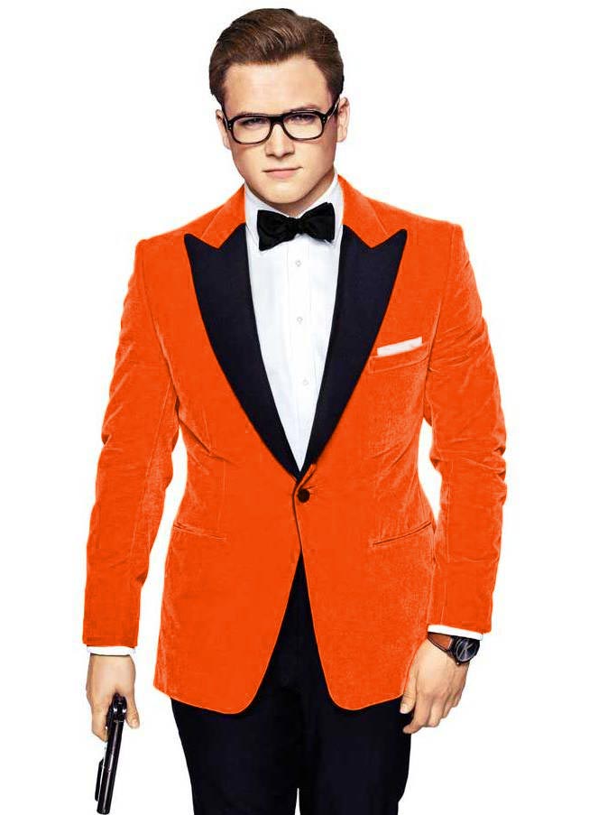Kingsman The Golden Circle Taron Egerton Orange Tuxedo Suit