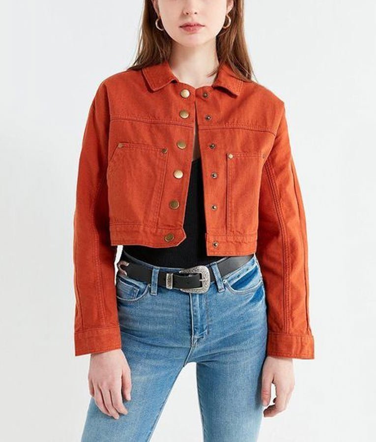 Little Fires Everywhere Pearl Warren Orange Cropped Jacket Front