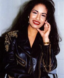 Selena Quintanilla Biker Leather Black Jacket