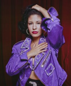 Selena Quintanilla Biker Purple Jacket Front