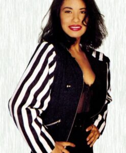 Selena Quintanilla Black and White Wool Cropped Jacket