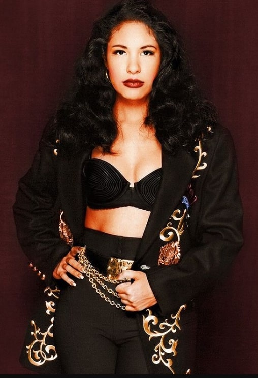 Selena Quintanilla Embroidered Black Coat