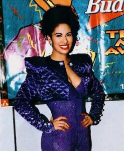 Selena Quintanilla Purple Quilted Cropped Jacket
