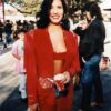 Selena Quintanilla The Series Red Fringe Leather Jacket Front