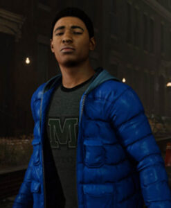 Spider-Man Miles Morales Blue Parachute Puffer Jacket