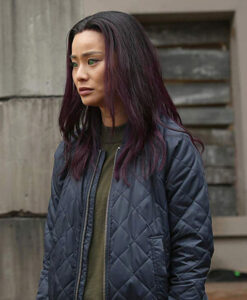 The Gifted Blink Blue Quilted Parachute Bomber Jacket Side